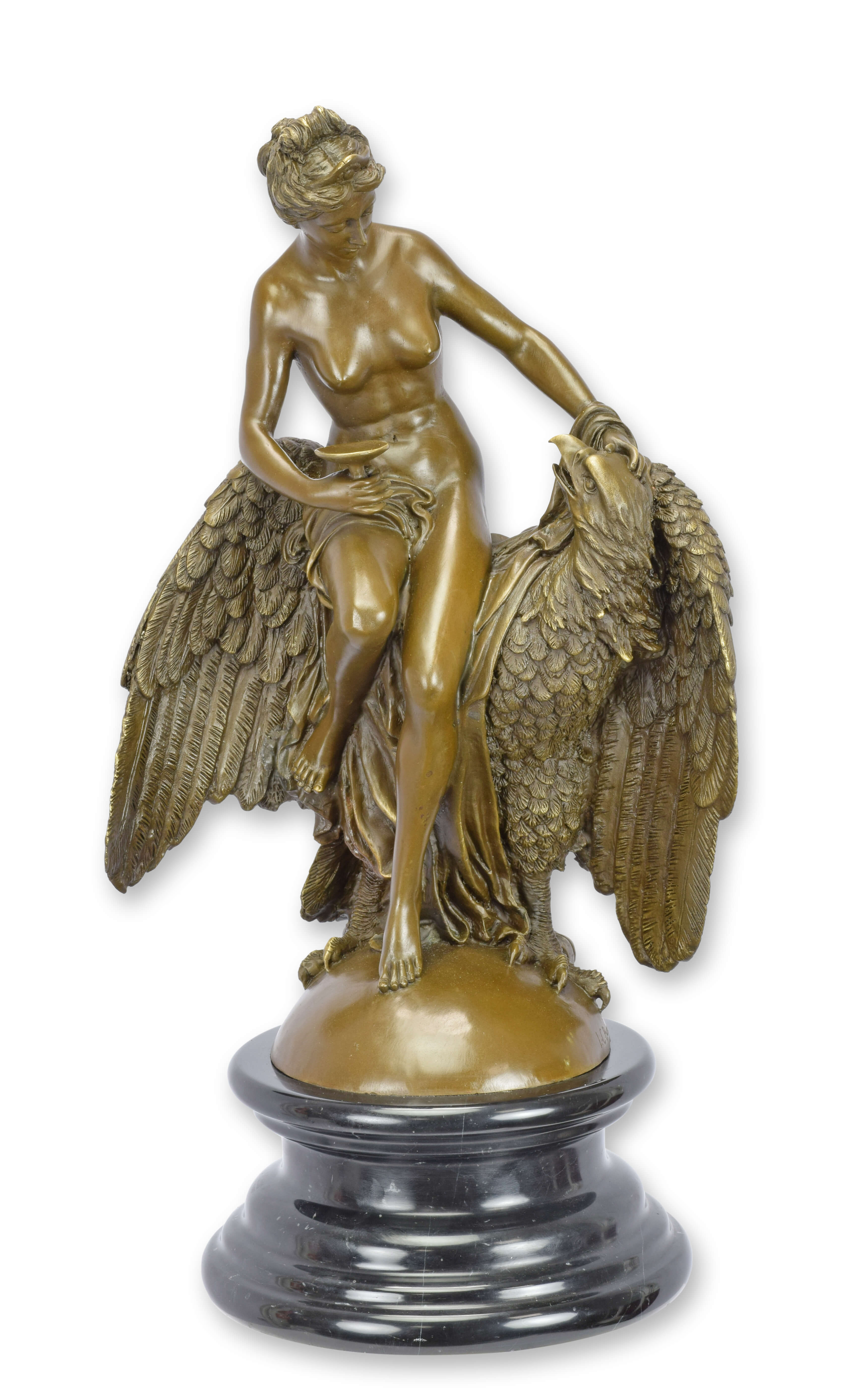 Een bronzen beeld van Hebe en de adelaar replica retro ontwerp decoratie