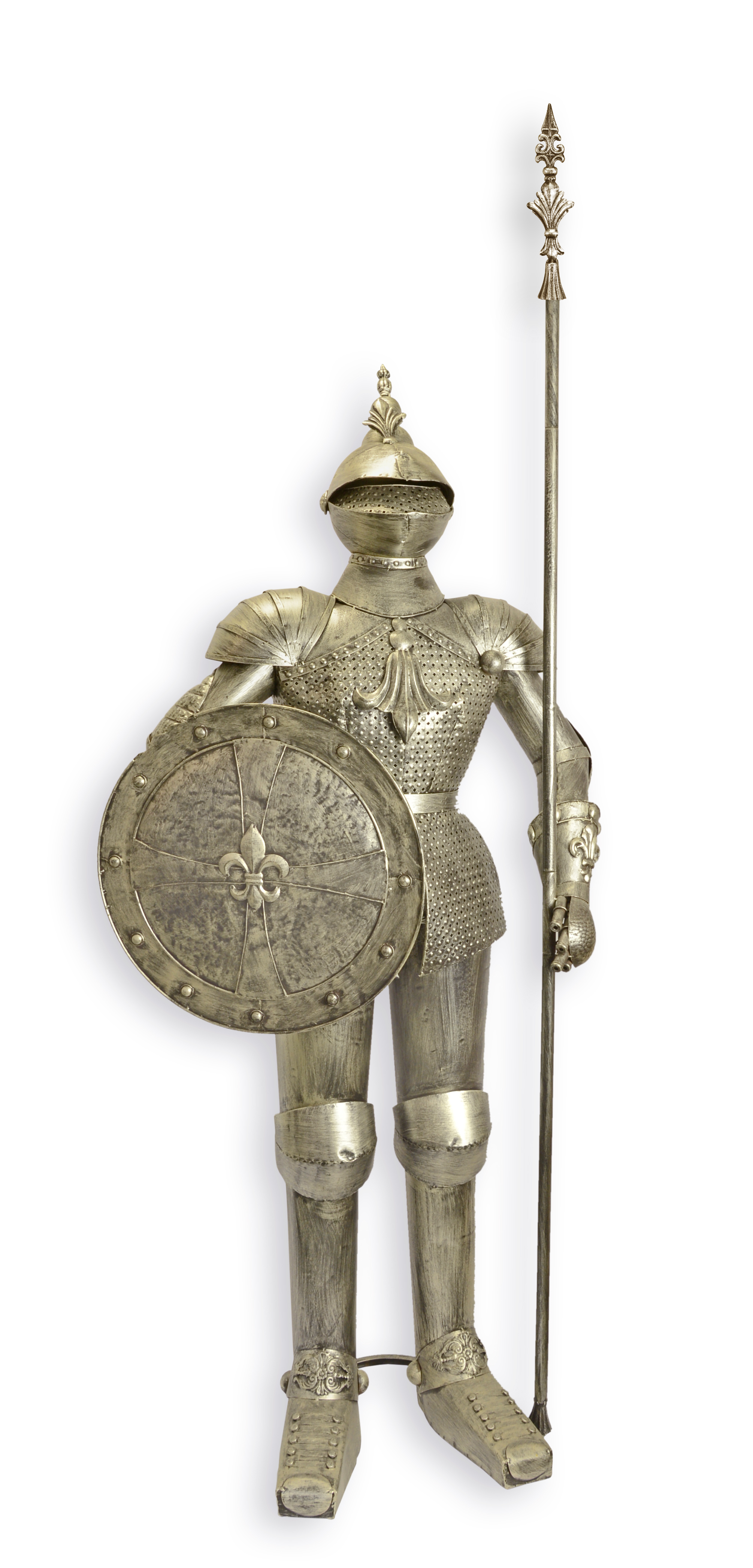 Een ijzeren ridderharnas met speer replica retro ontwerp decoratie