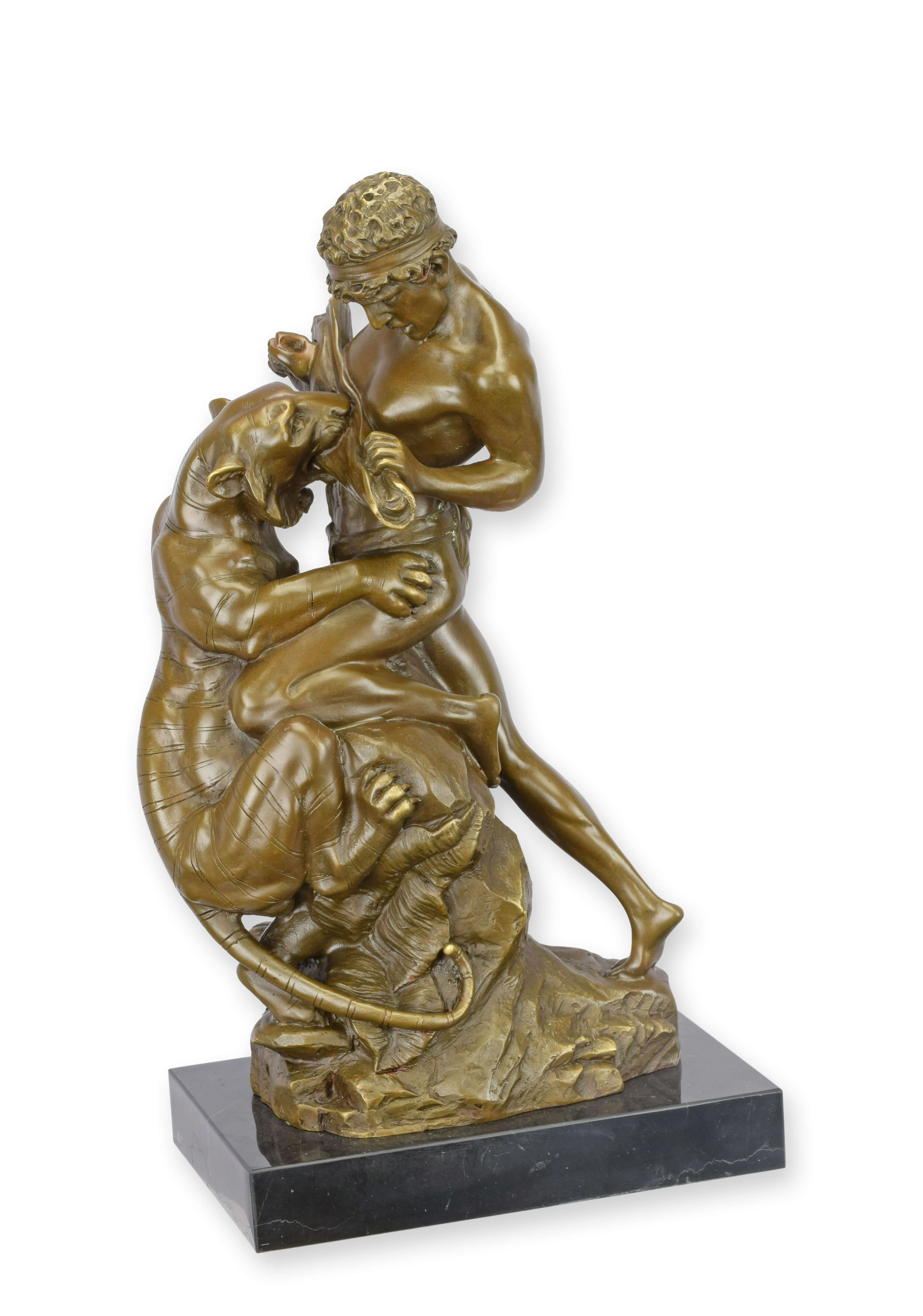 Bronzen sculptuur gevechtsscène naar Drouot replica retro ontwerp decoratie