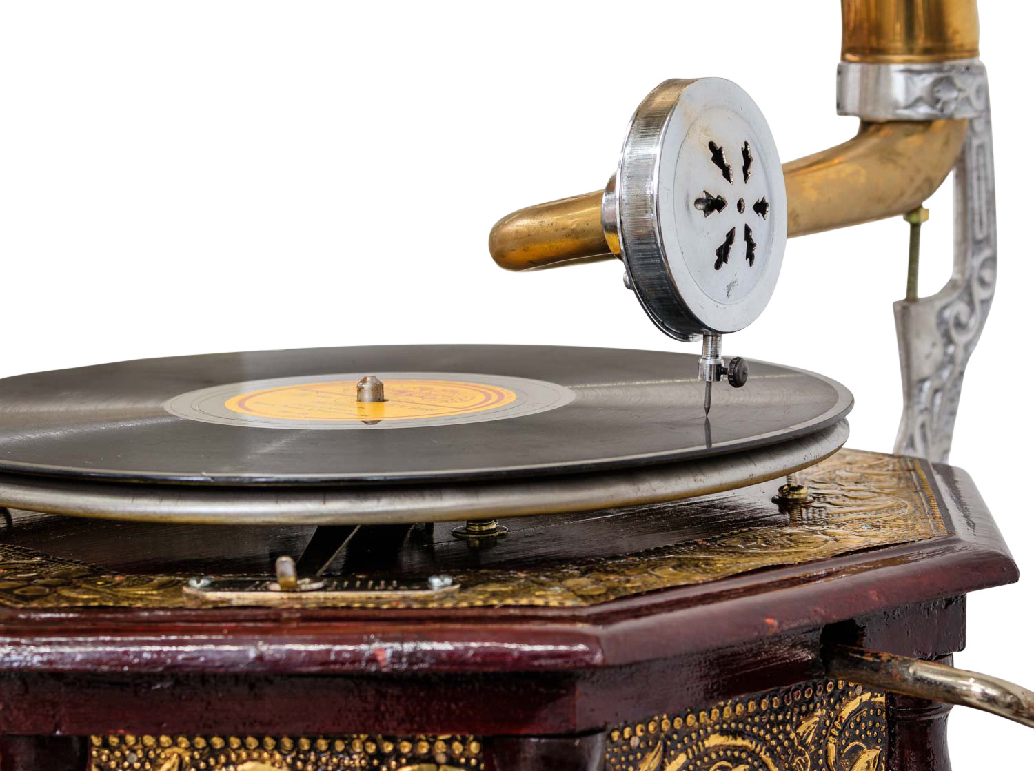Nostalgie Grammophon Dekoration mit Trichter Grammofon Antik-Stil (i2)