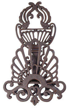 Metall-Wanddekoration, aufwendiger Haken, Eisen Filigran, Spiralornament, antik Stil