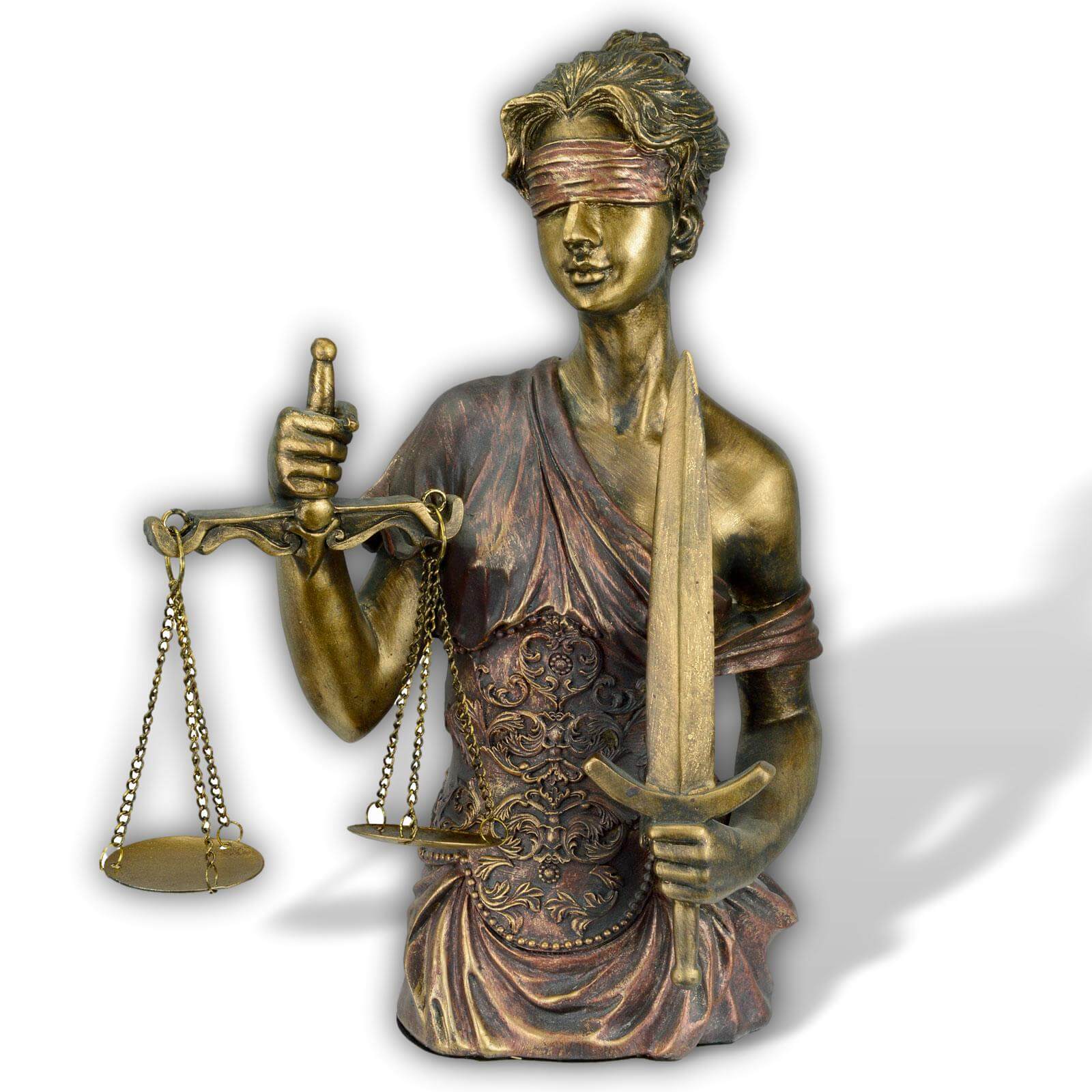 Figur Skulptur Büste Justitia Lady Justice Statue Kunststein 33cm Antik-Stil