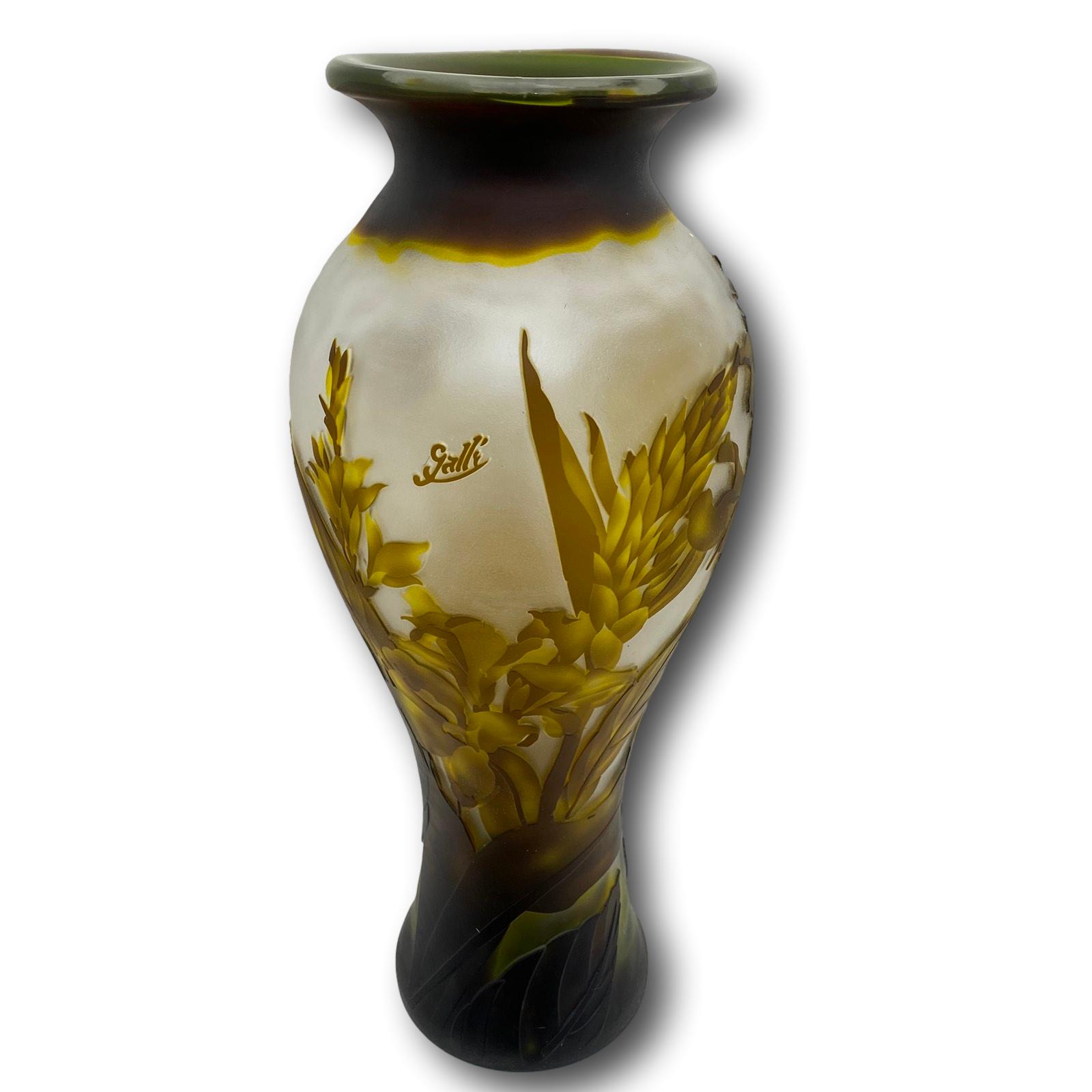 Vase Replika nach Galle Gallé Glasvase Glas Antik-Jugendstil-Stil Kopie c8