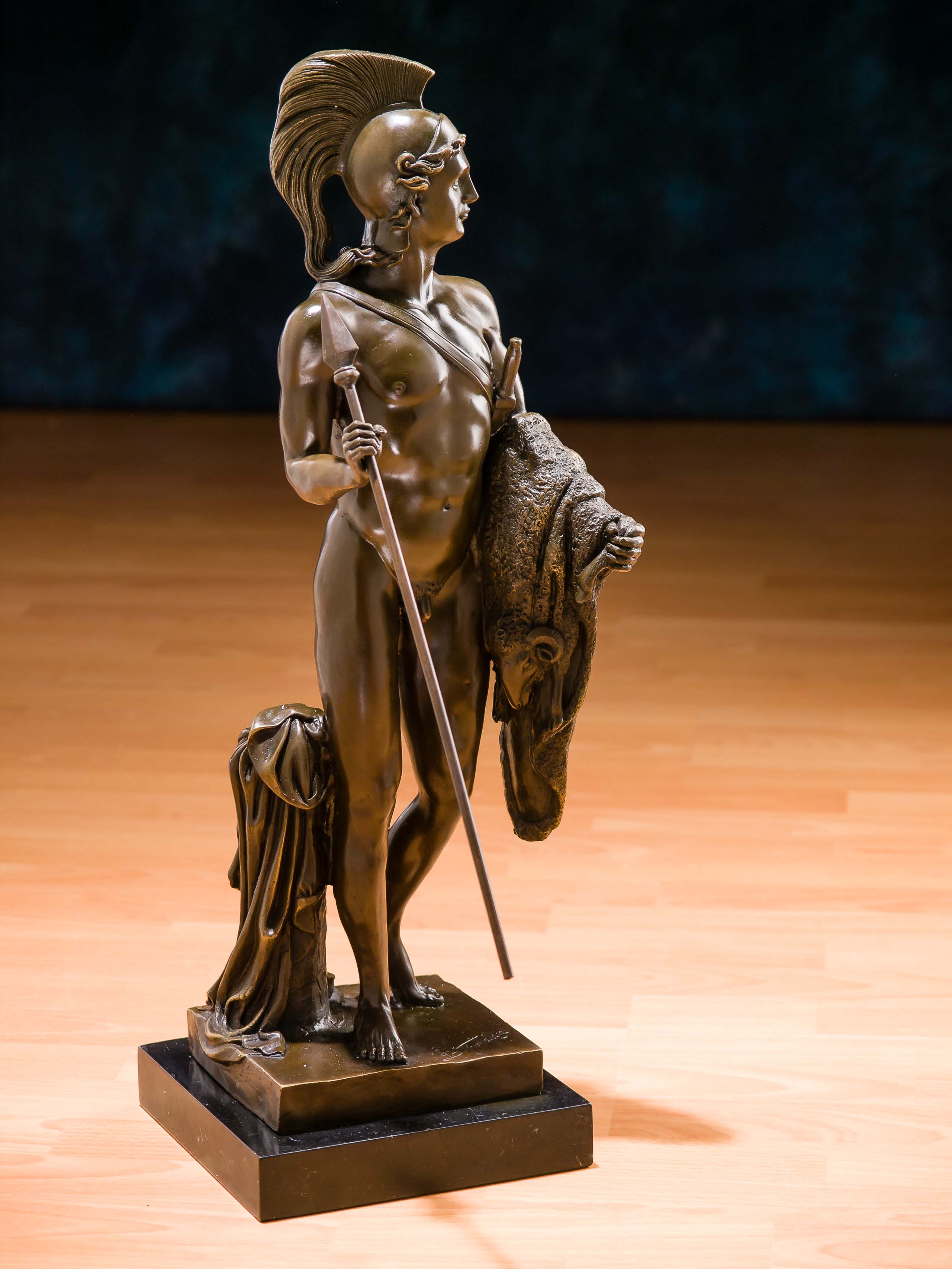 Bronze Skulptur Jason goldenes Vlies Figur 16kg Bronzeskulptur 67cm Bronzefigur