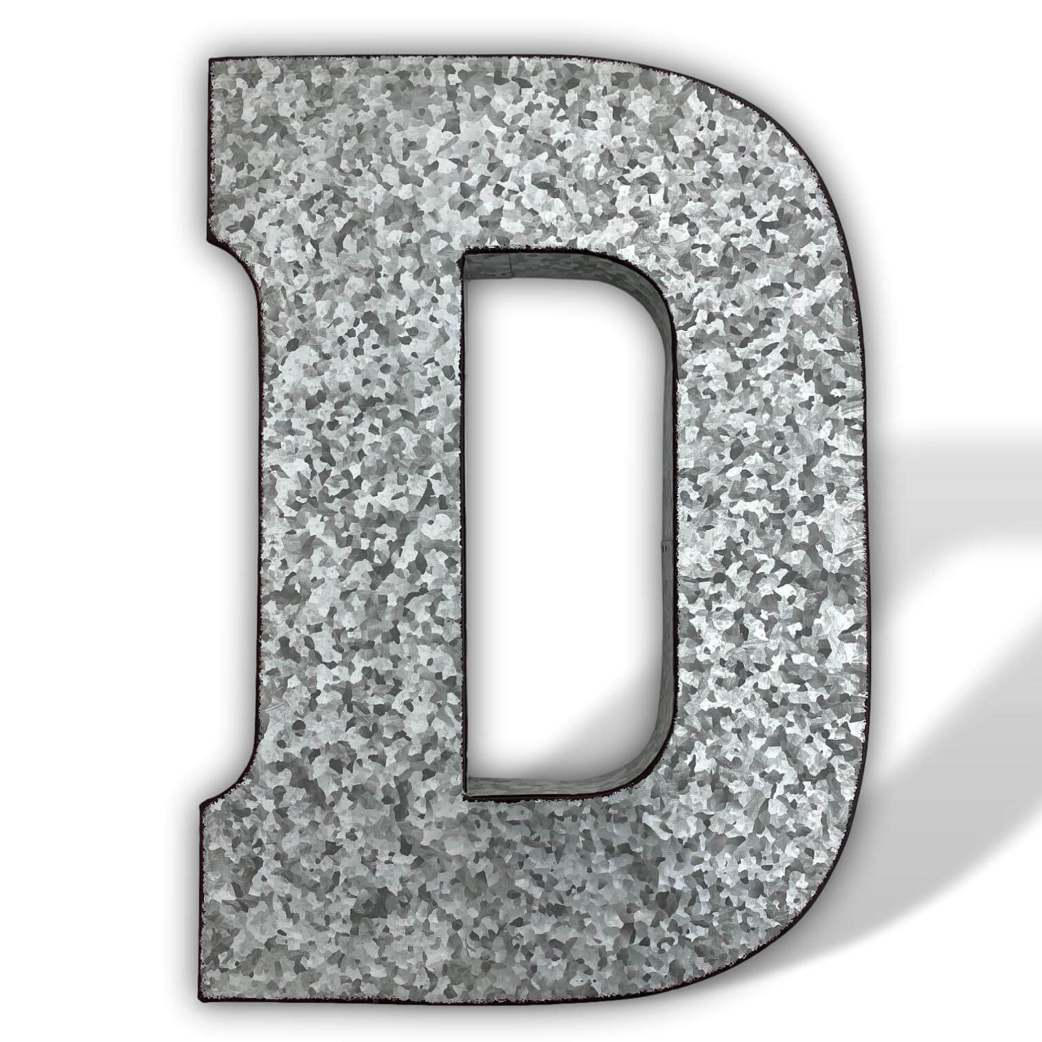 XXL Buchstabe d Zink Metall 52cm Dekoration Garten 3D