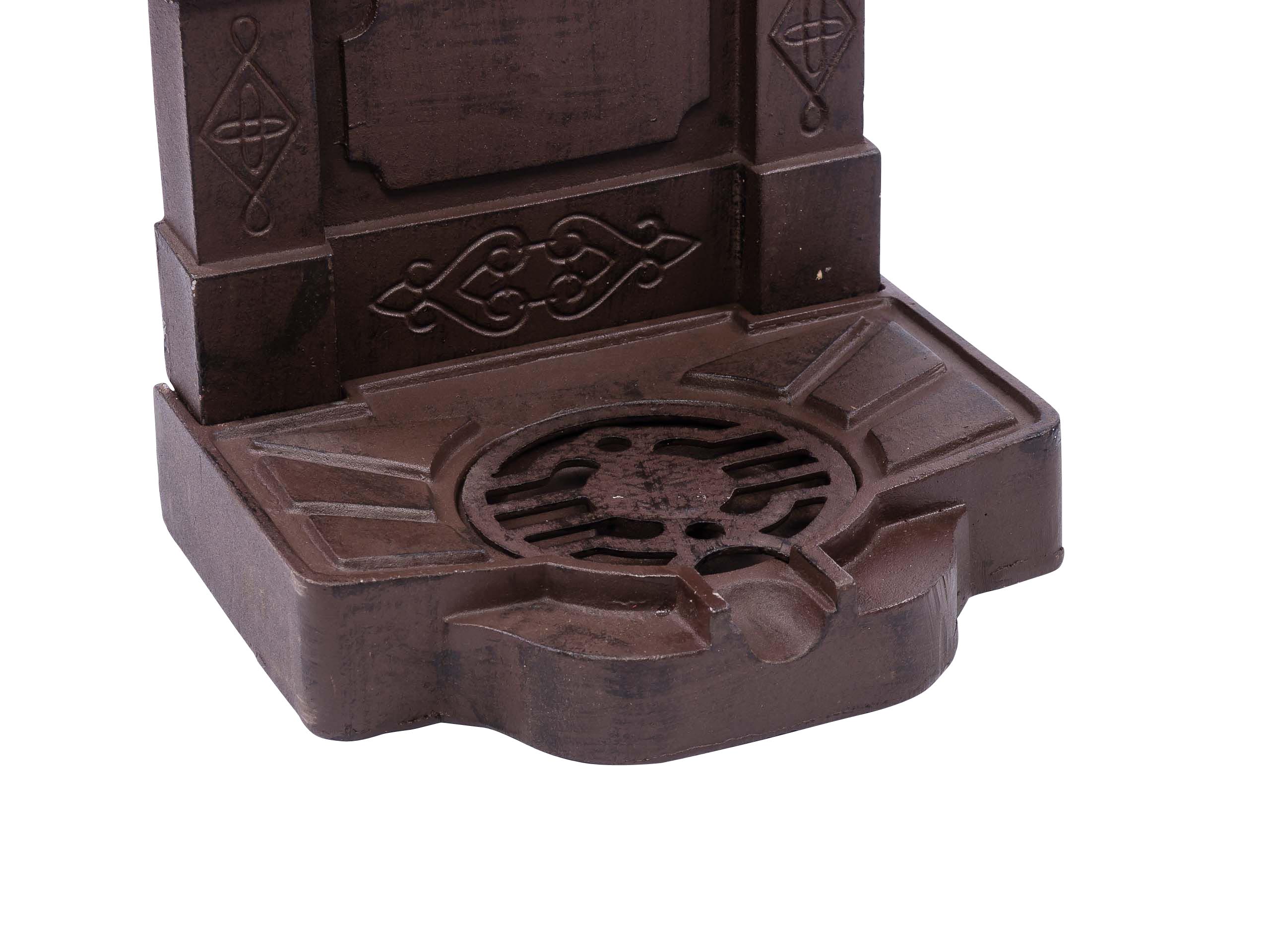 Standbrunnen Waschbecken Brunnen Lilie de Fleur 76cm braun Alu antik Stil