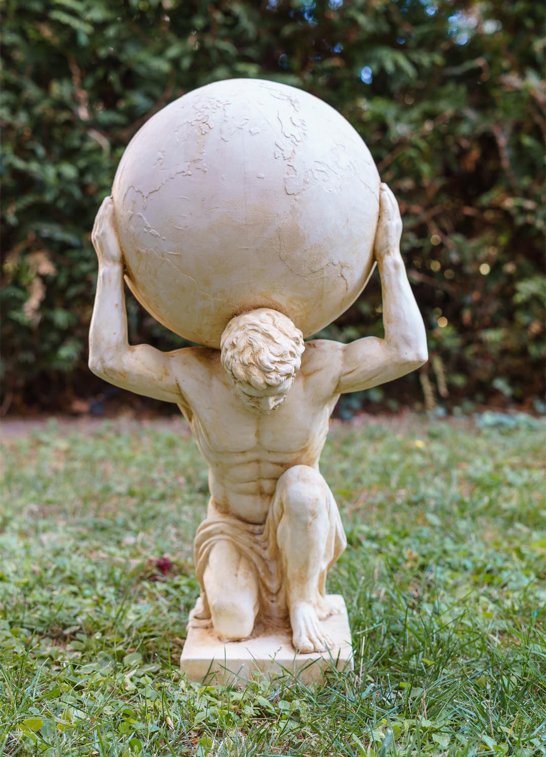 XL Atlas Titan Weltkugel Skulptur Figur Statue Garten Haus Antik-Stil 69cm