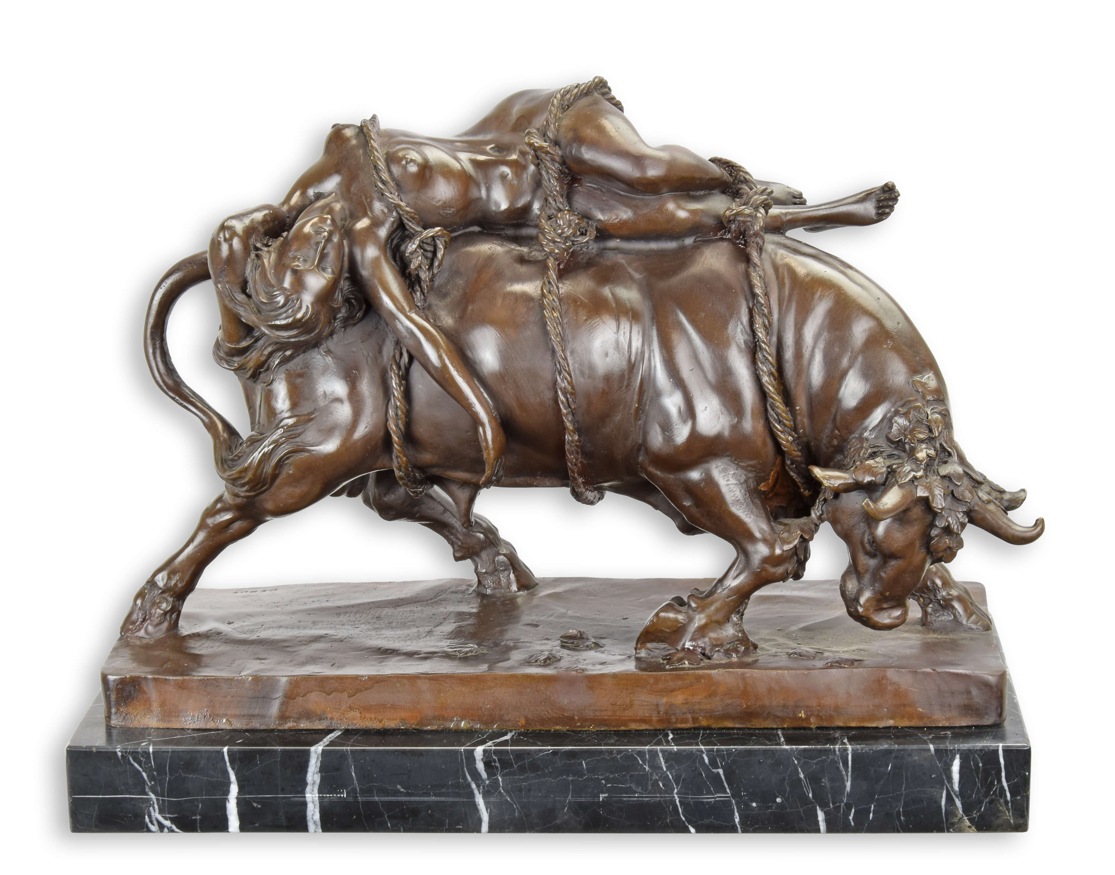 Een bronzen beeld van Europa en de stier replica retro ontwerp decoratie