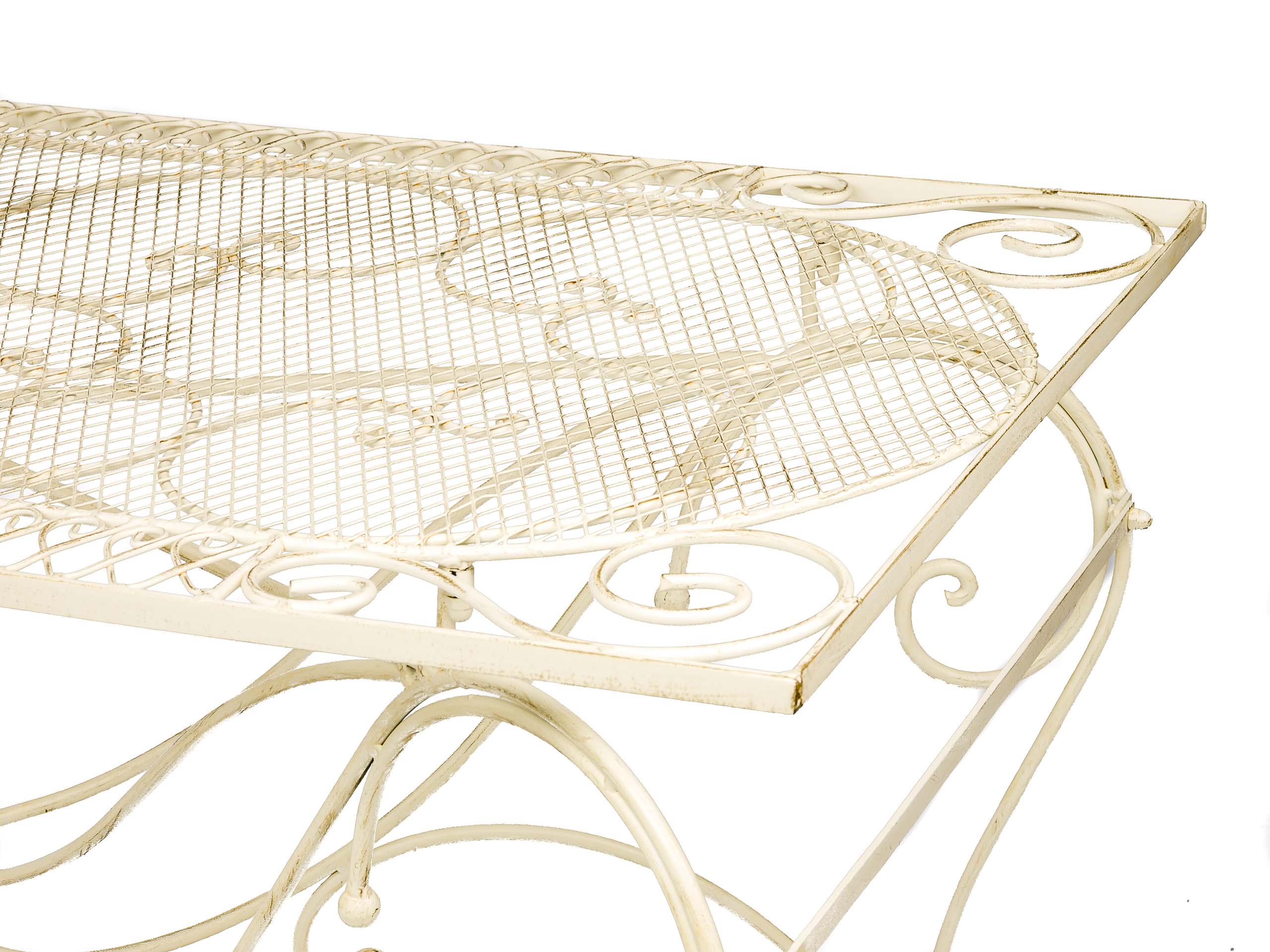 Tisch 30kg Gartentisch Esstisch Eisen Nostalgie antik Stil 160x80cm cremeweiss