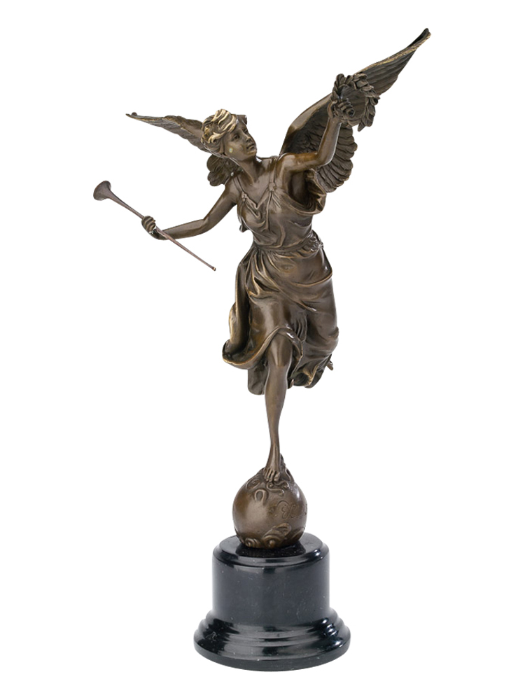 Bronzeskulptur 39cm winged victory Flügel Bronzefigur Bronze Antikstil sculpture